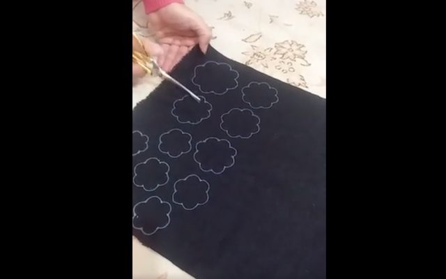 آموزش برش زدن گلها در رشتی دوزی